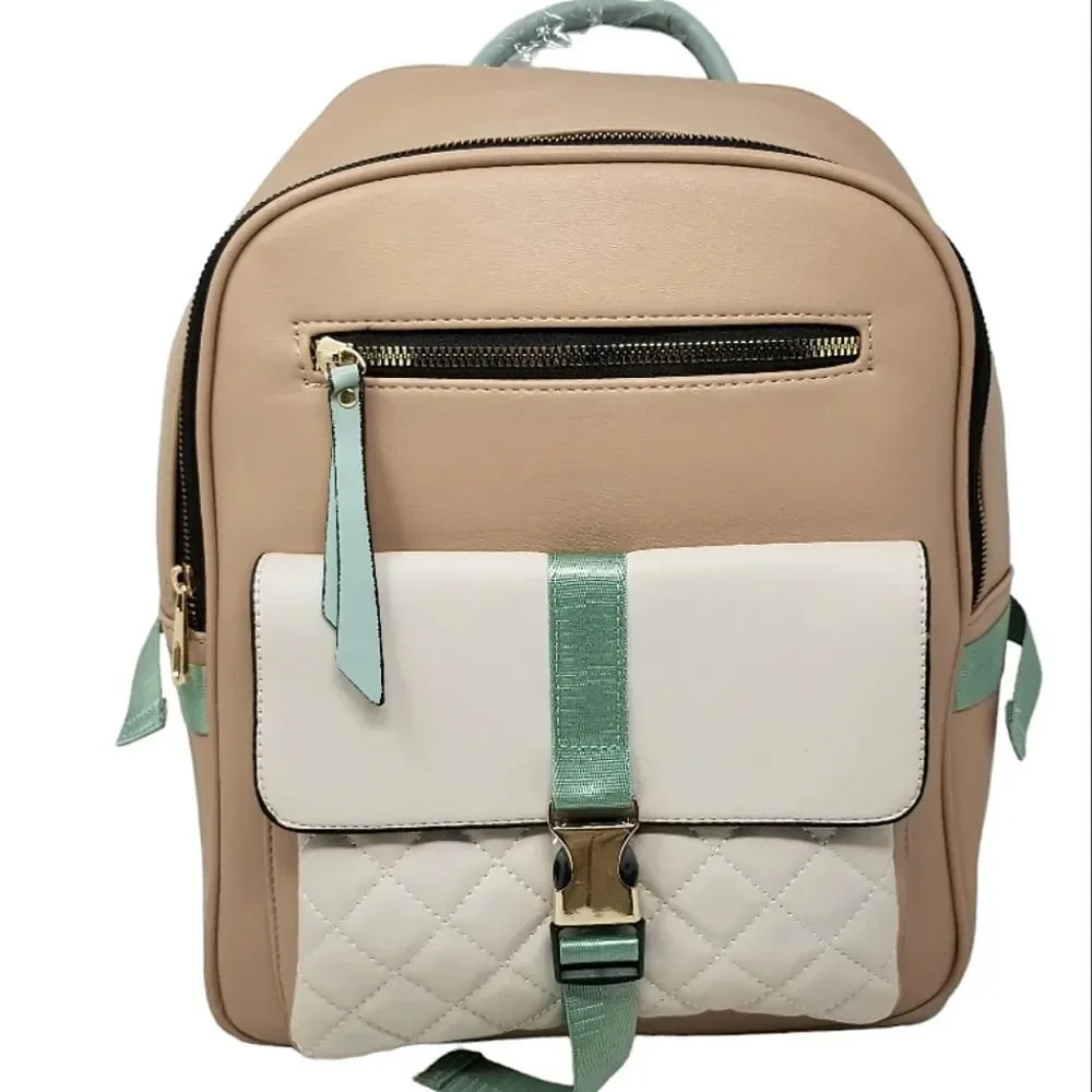 Blush pink cream and mint green Backpack purse